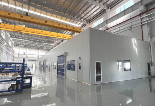 Class-1000 cleanroom vacuum system assembly area